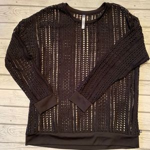 NWOT Fabletics Black Lace ‘Sophie’ Tunic - XL